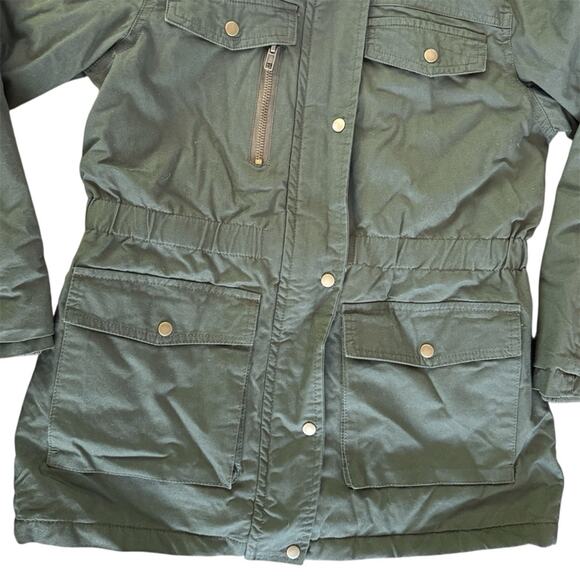 Coffe Shop Kids Olive Green Twill Hooded
Utility Jacket Size L (14) - Picture 2 of 9